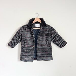 Zara boy Plaid Jacket with Black Collar